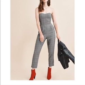 Plaid sleeveless jumpsuit